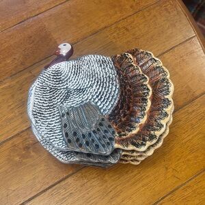 Rustic Turkey Plate Set - Brown and Gray